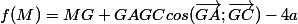 f(M)=MG + GAGCcos(\vec{GA};\vec{GC})-4a